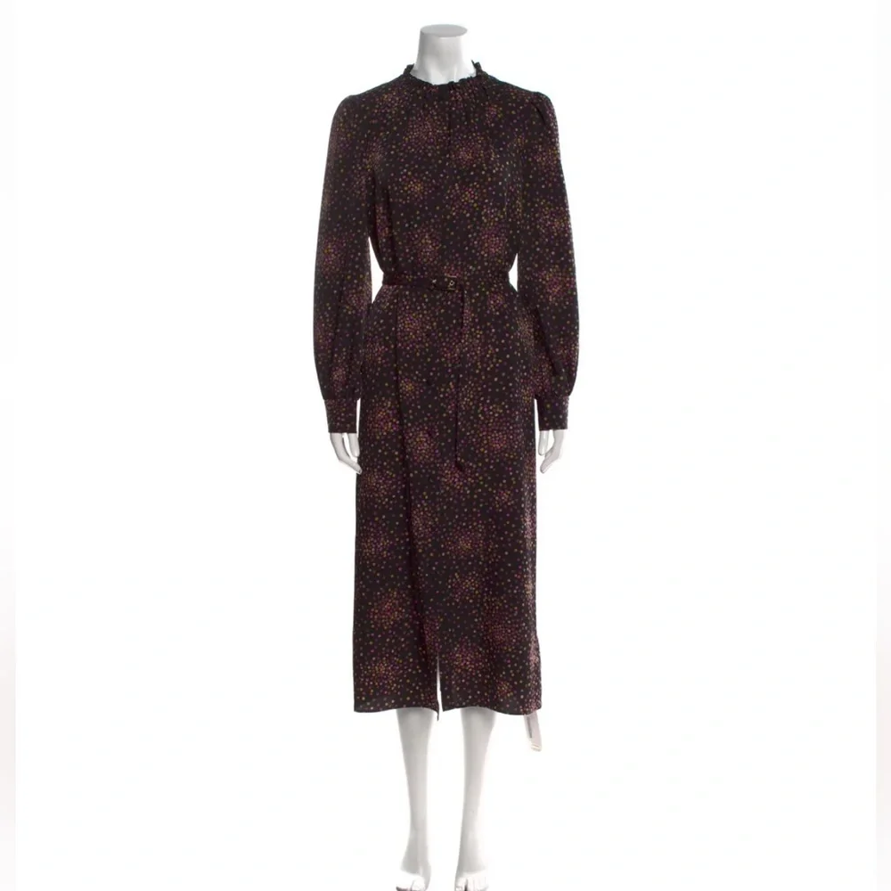 Kate Spade New York Disco Dots Belted Midi Dress Long Sleeve Women’s Medium